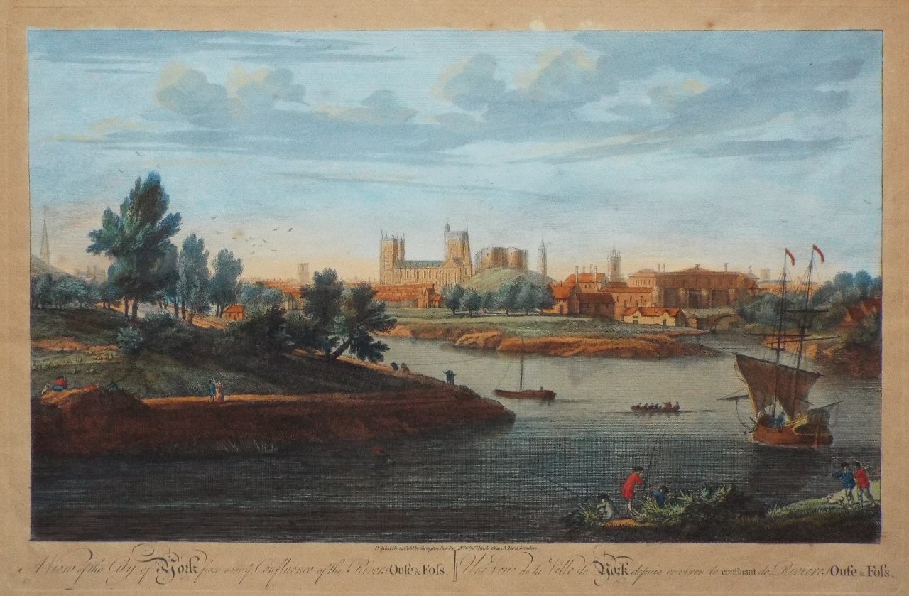 Print - A View of the City of York from near ye Confluence of the Rivers Ouse & Fosse.